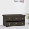 Day and Night - Day and Night Folding Storage Bench Synthetic Linen Brown 76x38x38 Cm