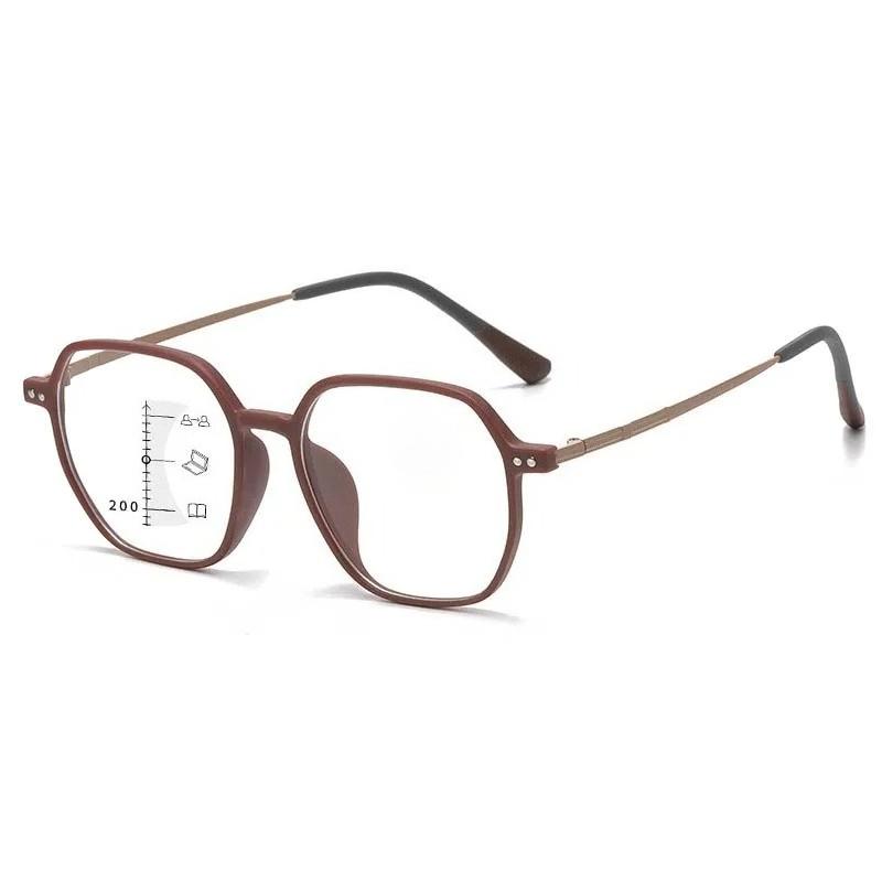 Retro Classic Square Frame Multifocal Reading Glasses Women Men Anti Blue Light Far Sight  Eyeglasses   Diopter