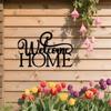 1 Stück Willkommen Zuhause Metall Wanddeko, Bauernhaus Cursive Schild für Veranda Eingangsbereich