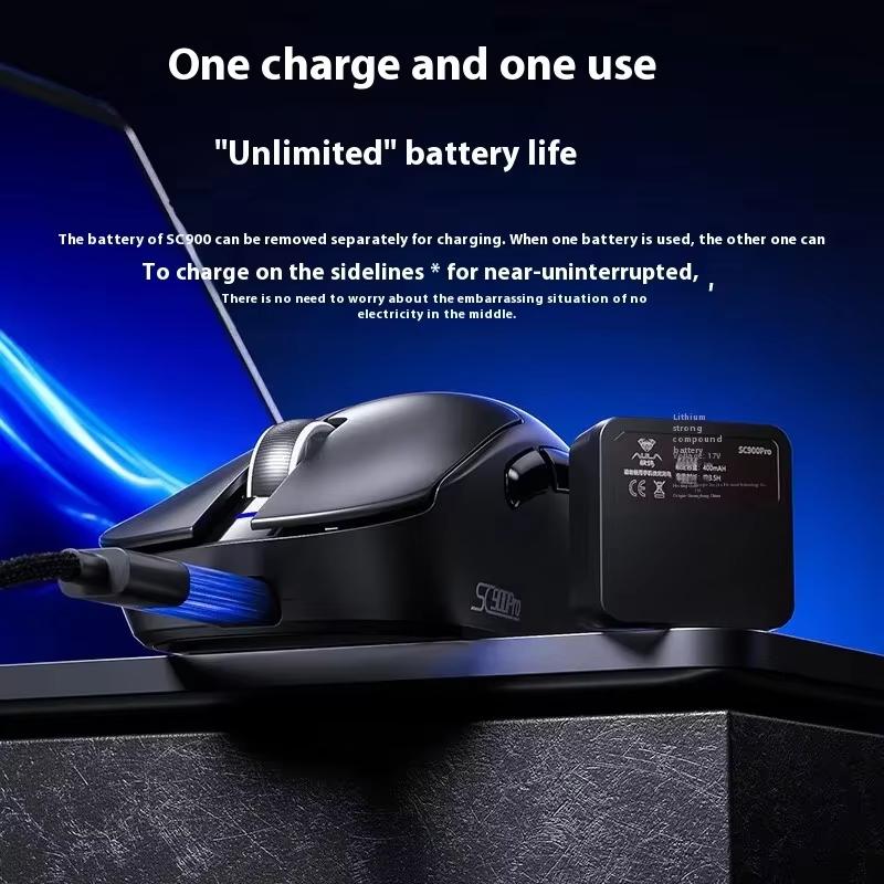 NEW AULA SC900 Tri-mode Gaming Mouse PAW3950 8K 3395 Office E-sports 2.4G Dual Lightweight Ergonomic PC Gaming Accessory