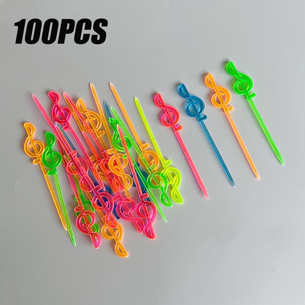 100Pcs Animal Flamingo Heart Party Supplies Food Pick Buffet Fruit Fork Snack Cake Dessert Salad Sticks Cocktail Toothpick Skewe