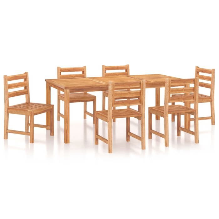 VidaXL Ensemble à manger de jardin 7 pcs Bois de teck solide, meubles de jardin, meubles d'extérieur, table et chaise de 3157191