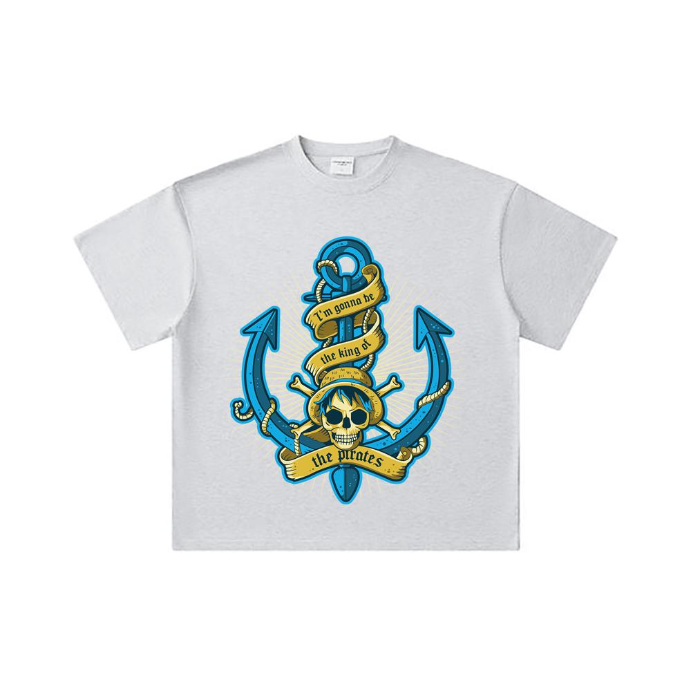 260 GSM Double Yarn 32 Count 100% Cotton One Piece V35 Luffy Kaido Logo Print Unisex Heavy Cotton T Shirt
