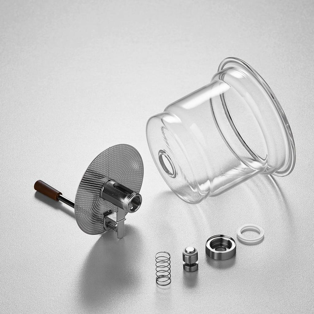 POKALOTEA Heat-Resistant Glass Teapot, 890ml, with Push-Out Tea Strainer, Clear Glass Kyusu (Kyusu), Direct Heat Safe, Stylish, Versatile Teaware