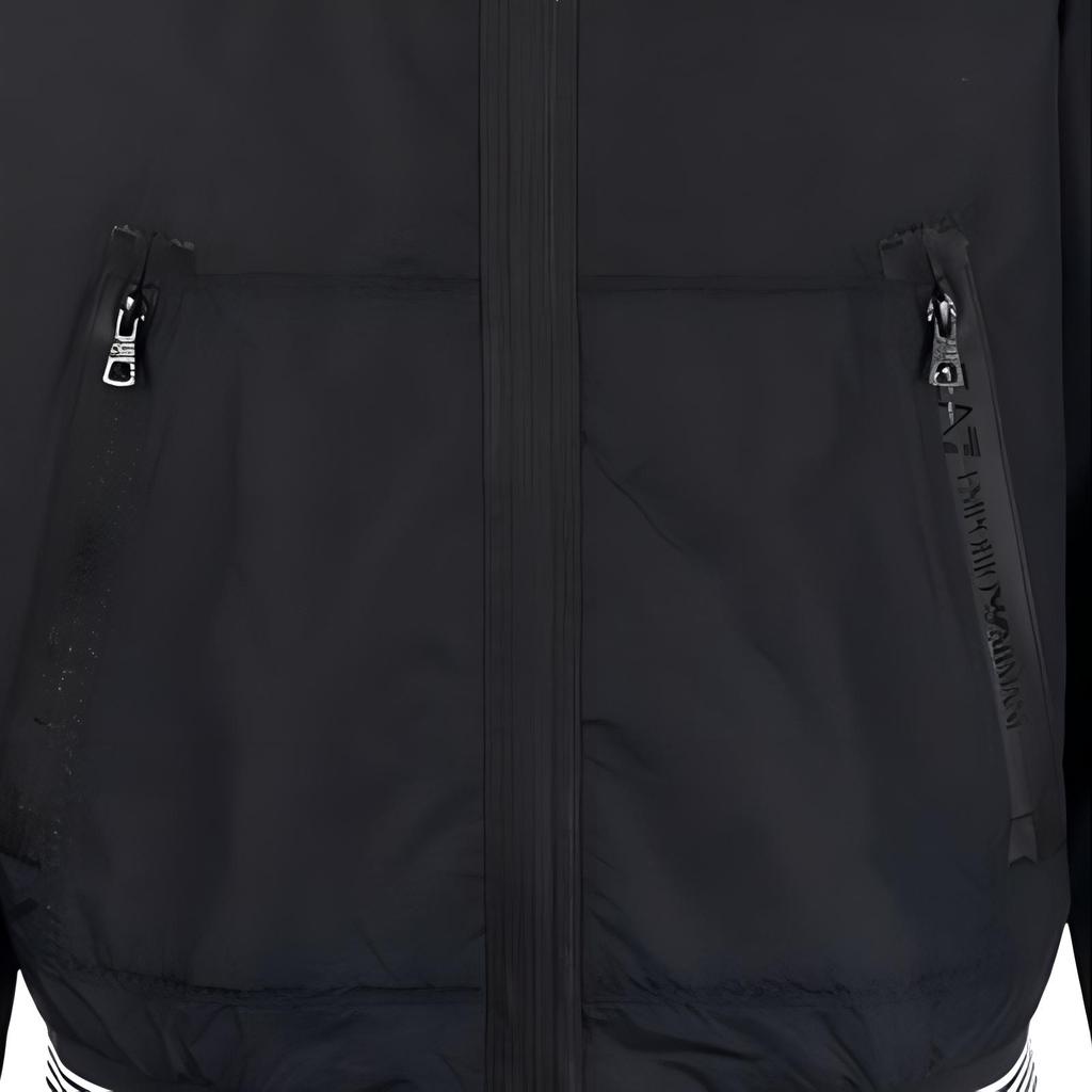 Emporio Armani Letter Logo Printed Stand Collar Zip Long Sleeve Jacket Men Jackets Black 3RPB11-PN27Z-1200