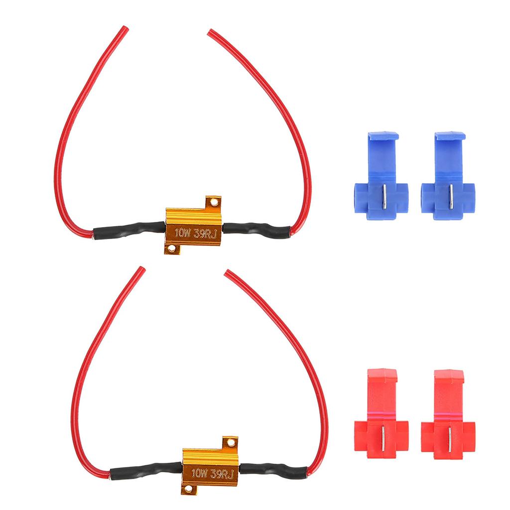 Lot de 2 décodeurs LED pour voiture, anti-hyper flash, sans erreur, résistance de charge bobinée 10 W, 39 ohms