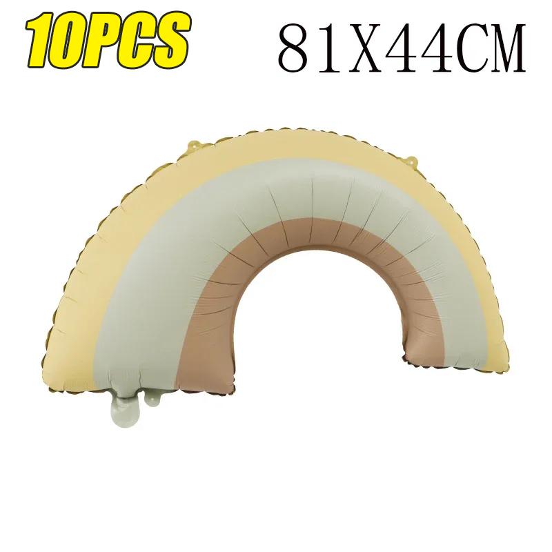 Cute Cartoon Frosted Aluminum Film Balloon Rainbow Police Car Plane Bear Birthday Balloon Party Layout Scene Decoration