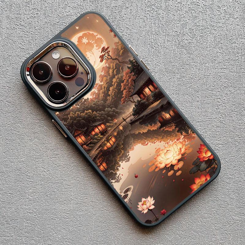 Chinese Style Landscape Painting Phone Case For Iphone 13 12 Pro Max 15 14 Pro Max Plus 11 XR XS X 15 14 7 8 Plus Silicone Cover