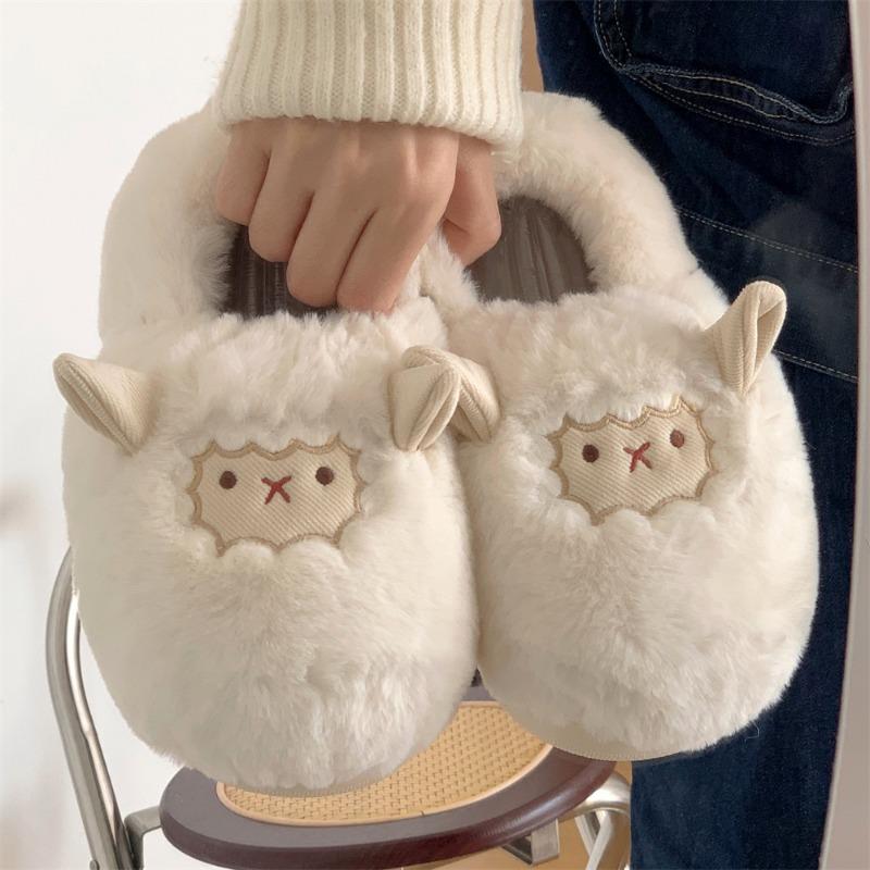 New Style of Women's Cartoon Thick-soled Plush Shoes with All-inclusive Cotton Slippers and Soft Soles
