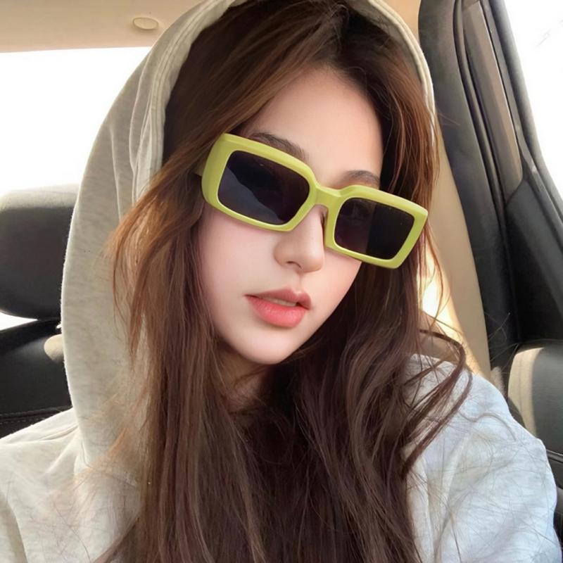 New Vintage Rectangle Sunglasses Women Men Square Pc Frame Sun Glasses Female Brand Retro Shades Fashion Oculos De Sol for Male