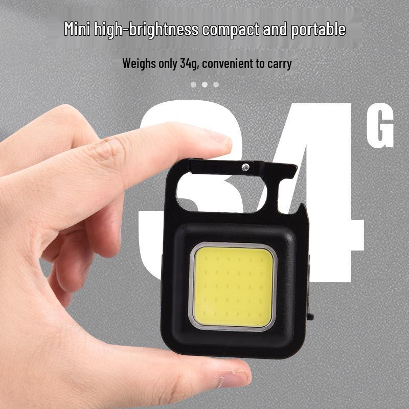Portable Outdoor Keychain Flashlight - USB Rechargeable Mini COB Light for Camping & Emergencies