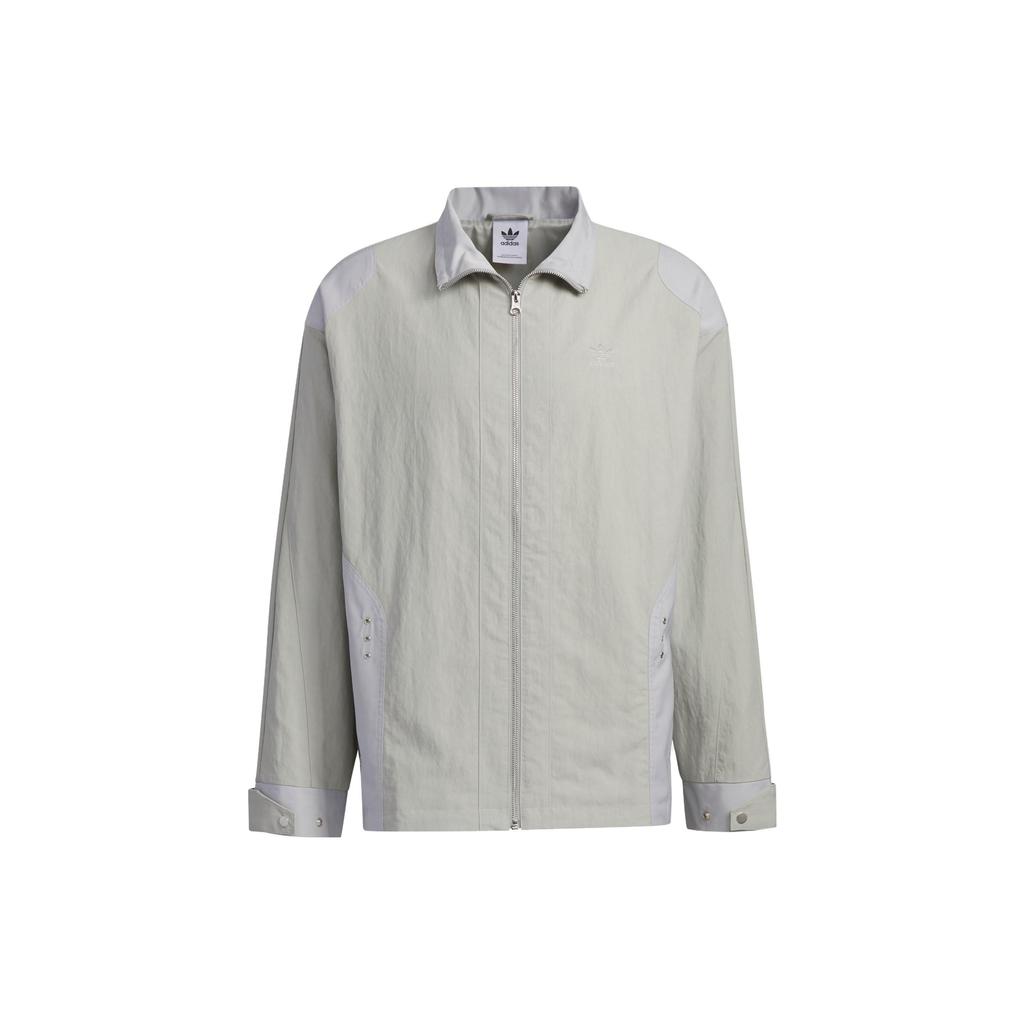 Adidas Originals Trefoil Solid Zip-Up Stand Collar Track Jacket Men Outerwear Light-Grey IK3710