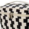 Makeup Bag Large Capacity Glossy Zipper Travel Cosmetic Bag with Sturdy Handle for Travel Outdoor Black White Cube