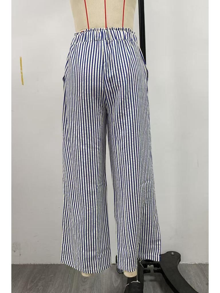 European & American Women's Striped Straight-Leg Pants - Spring/Summer 2026 Collection, Casual Commuter Style
