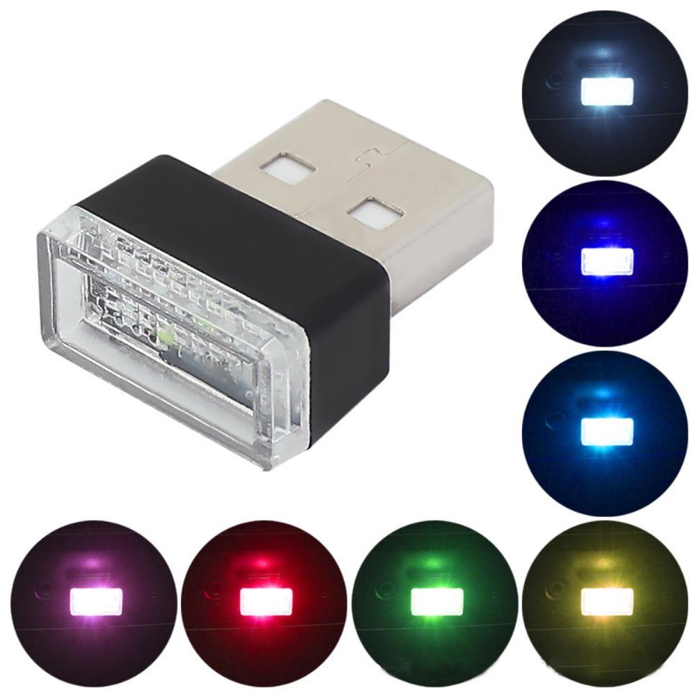 

Colorful Mini LED Car Light Atmosphere Lamp USB Decor Night Light Portable Plug-in Ambient Lamp Universal Car Interior Decor белый