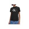 Calvin Klein Round Neck Straight Fit Letter Print Short Sleeve T-Shirt Women Tops Black J20J219142-BEH