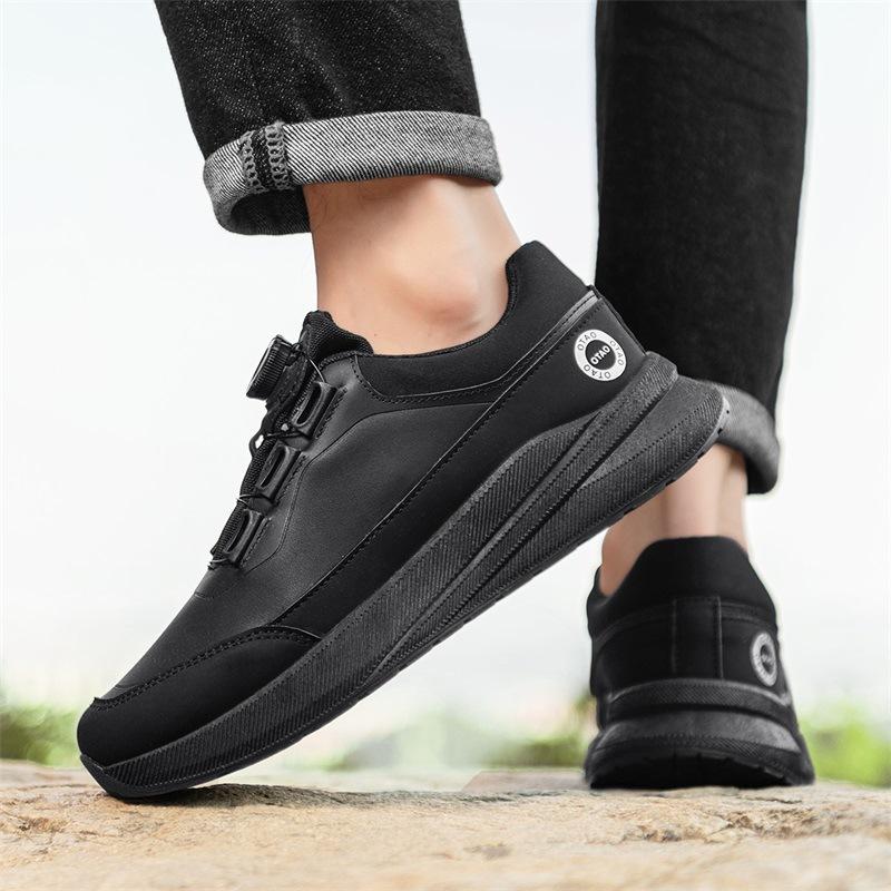 Shoes autumn new knob buckle waterproof casual shoes outdoor thin lace-up mountaineering sneakers