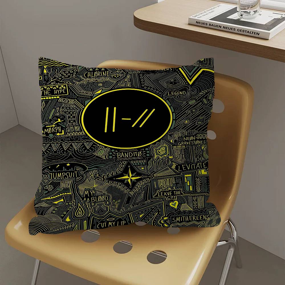 Подушка с принтом группы T-Twenty O-One P-Pilots Чехол для подушки для спальни, комнаты и дивана в гостиной Декоративный чехол для подушки 30cmx30cm