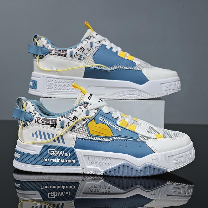 Men's Fashion Casual Low Top Skateboarding Shoes Boys Comfortable Sneakers Male Students Trending Soft Sole Classic Breathable Gym Non-slip