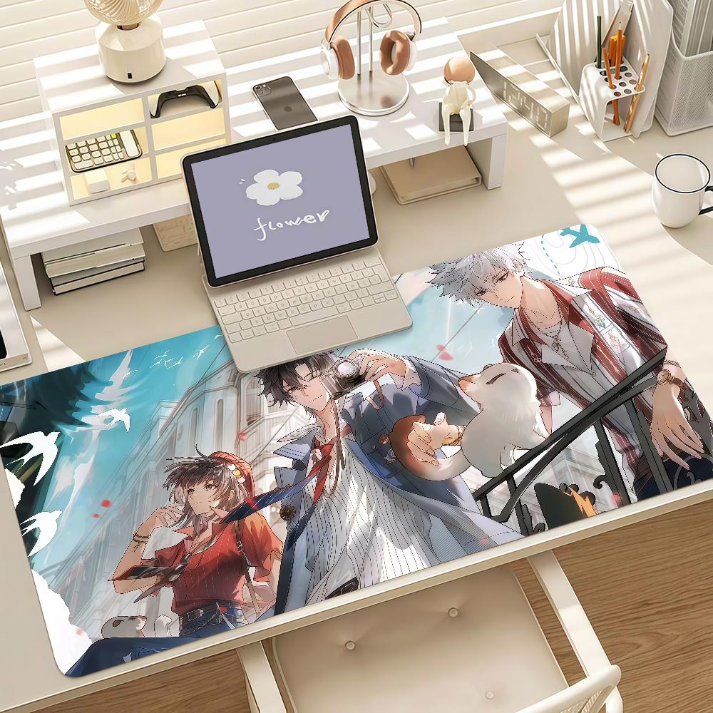 Anime L-link Click Cartoon Cute Mouse Pad Anti Slip Rubber Edge Locked Thickened Laptop Gaming Desk Mat
