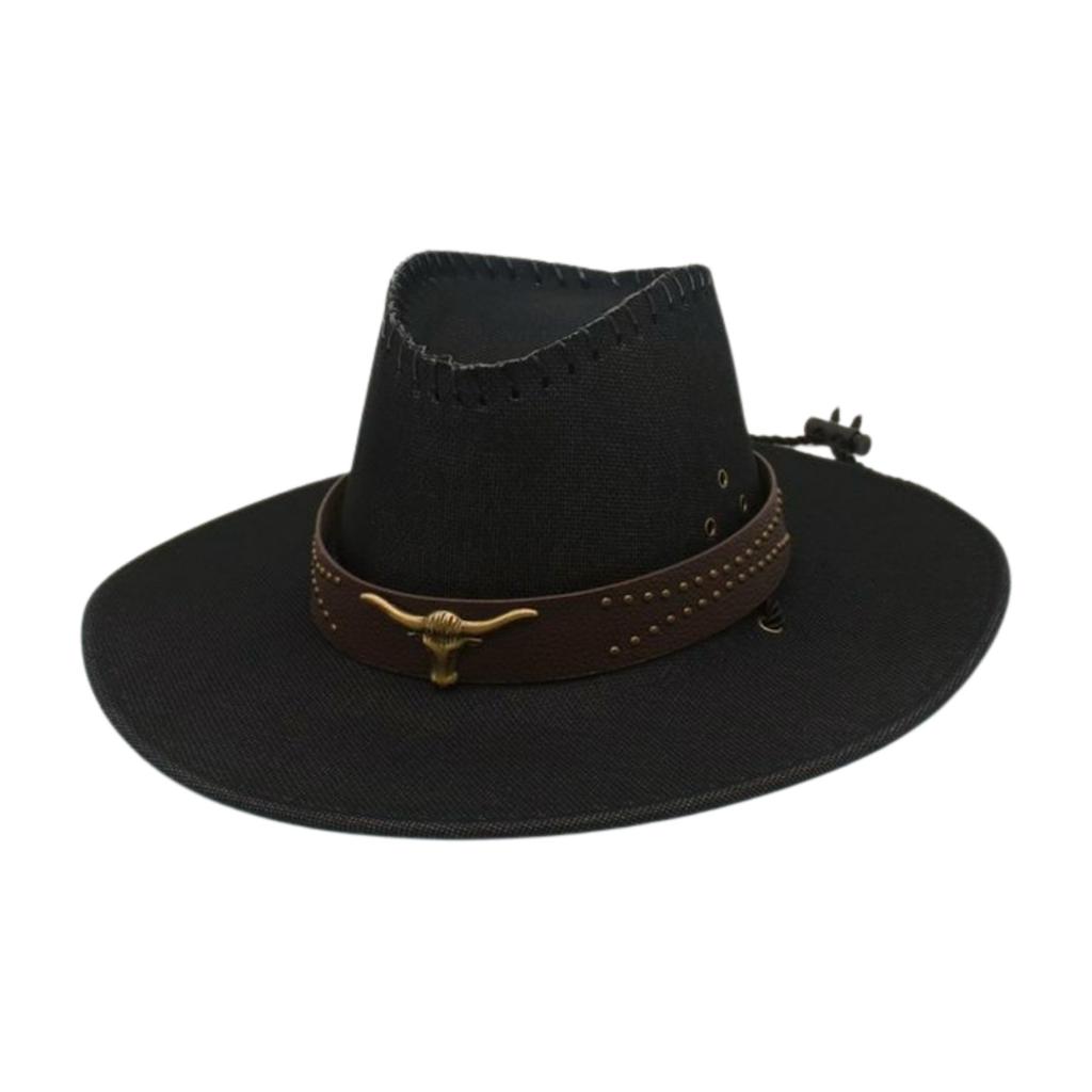 Big Eaves Vacation Sunscreen Sunshade Top Hat Grassland Ethnic Style Embroidery Accessories Riding Hat Denim Hat