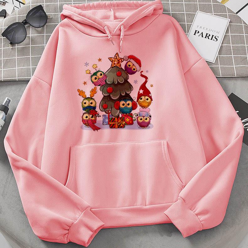 Harajuku Fleece Pullover Hoodie Christmas E Print Hoodies
