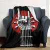 1pc Guitar Headstock Themed Printed Soft and Comfortable Home Blanket, Small Throw Blanket, Nap Blanket, Suitable As a Gift L080