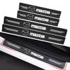 Car Carbon Fiber Door Sill Welcome Pedal Stickers for 3 Bk Bl Bj Bn 323 Axela Atenza CX-3 CX-4 CX5 CX-7 CX-9 Accessories