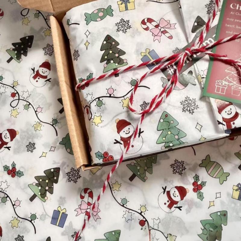 10Pcs Christmas Tissue Paper Gift Wrapping Paper Birthday Gift Wrapping Papers Festival Craft Packaging Paper For Christmas