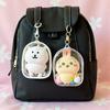 12cm PVC Transparent Storage Bag with Keychain Multicolor Cartoon Doll Display Box Dustproof Case Earphones Gift Organizer Bags
