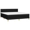 Vidaxl Letto Continentale Con Materasso, Nero, Tessuto 160X200 Cm