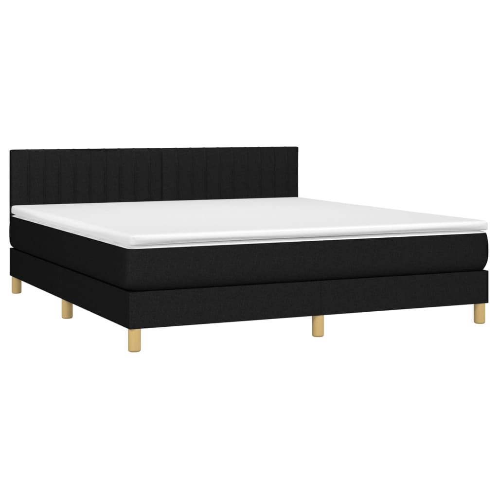 Vidaxl Letto Continentale Con Materasso, Nero, Tessuto 160X200 Cm