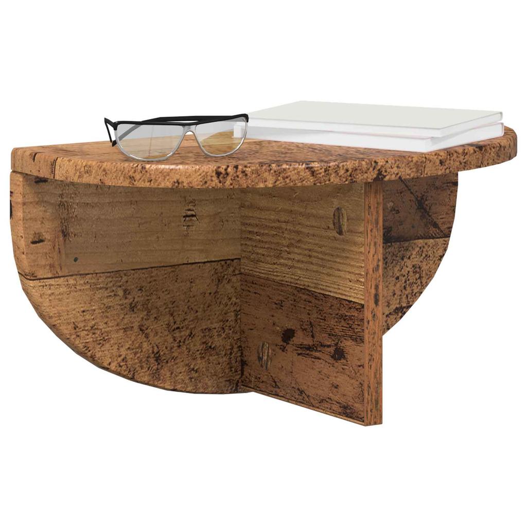 Wall Mounted Shelf Reclaimed Wood Look 38 x 19 x 19 cm Engineered Wood