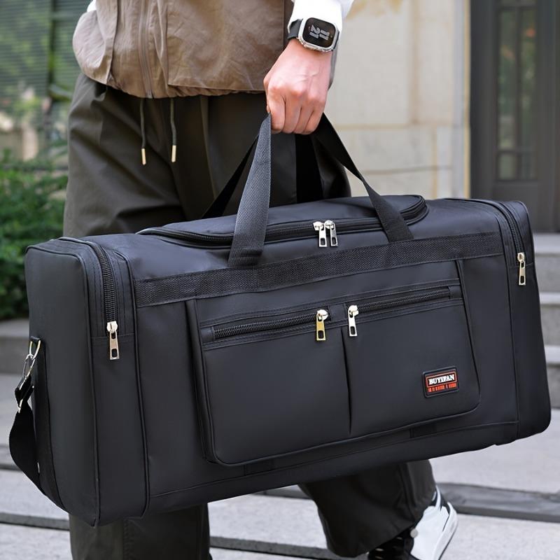 Large Capacity Foldable Travel Duffel Bag with Multiple Compartments, Adjustable Shoulder Straps & Zipper Closure - Ideal for Gym, Work, and Daily Use