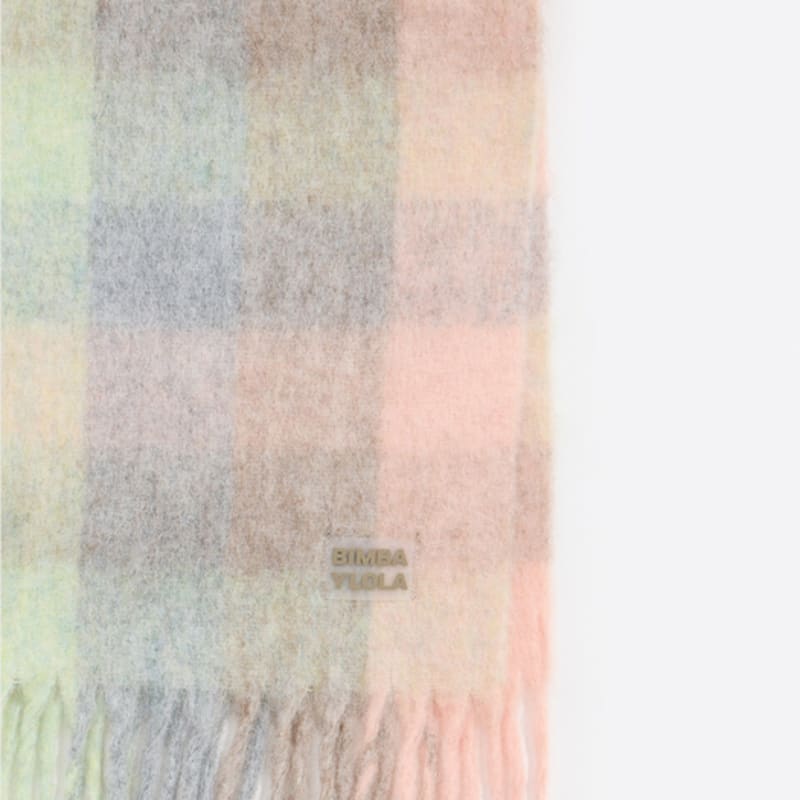 BIMBA Y LOLA [24FW] BIMBA Y LOLA Pastel Color Multi Check Muffler B246AII010PKF