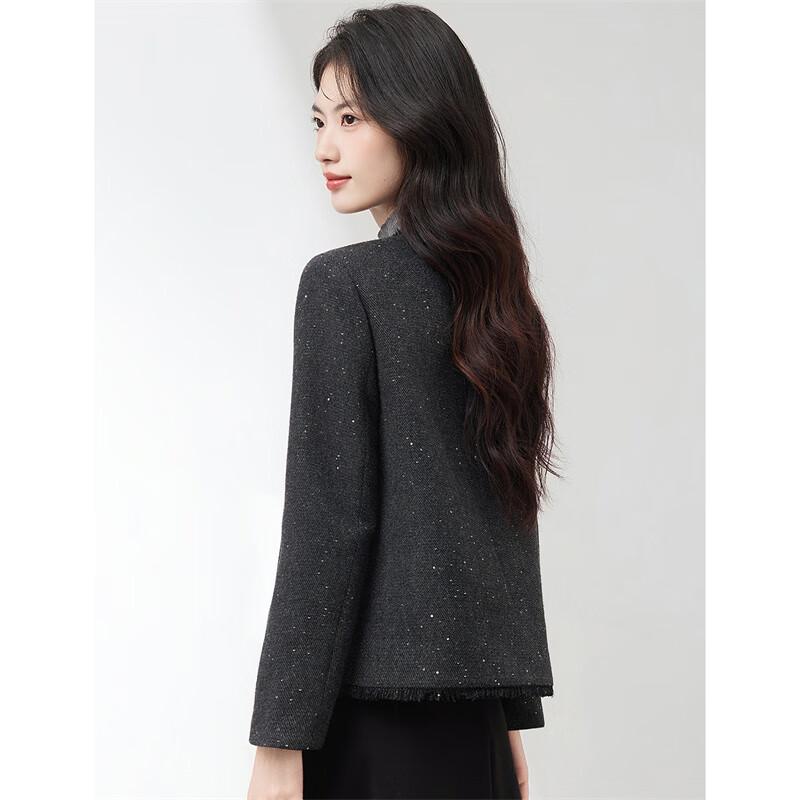 Xinfeyu Light Luxury French Style Wool Blend Coat