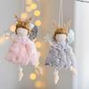 2pcs Soft Wings Angel Girl Pendant Plush Xmas Tree Hanging Decorations  Party Favors