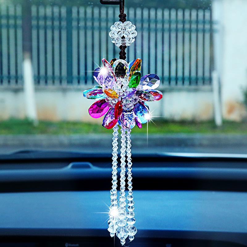 Korean Crystal Car Pendants: Elegant Ornaments for Rearview Mirrors