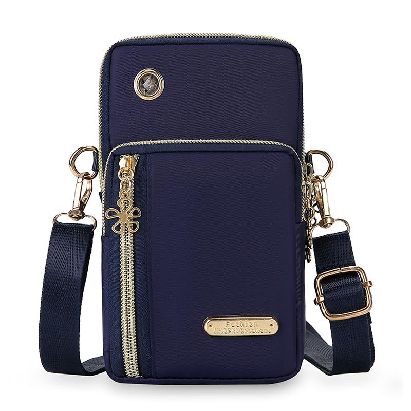 Minimalist Women's Phone Sling Bag – Lightweight Nylon Crossbody with ID Pocket, Ideal for Travel & Shopping