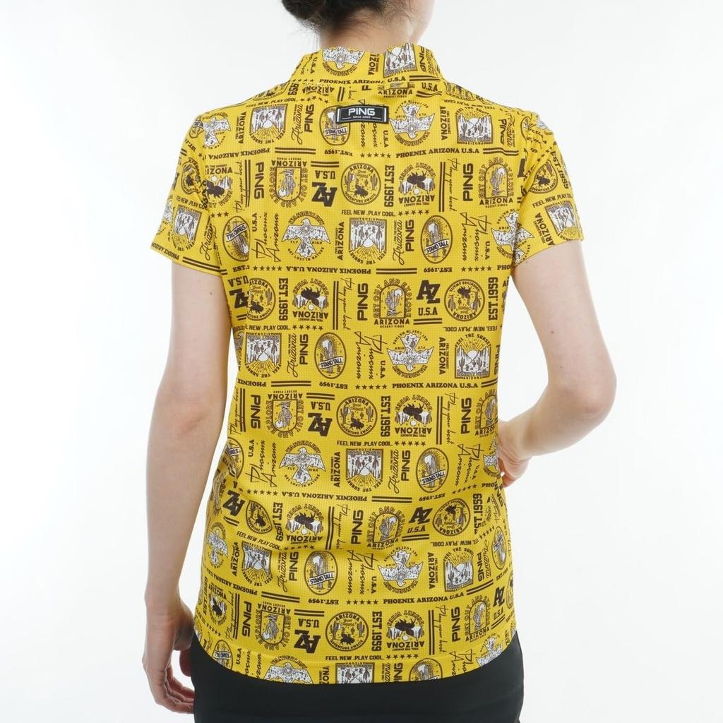 Ping Apparel Women's Short Sleeve High Neck Shirt (Moisture Wicking, Quick Drying, UV Protection) / Golf / 622-4167300 060_Yellow, Size S