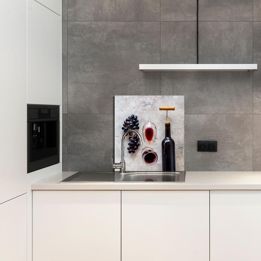 GLASPANEL FÜR DIE KÜCHE 60x65 Wein