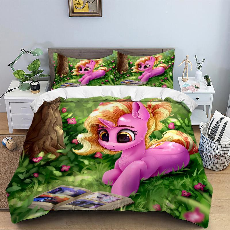Sady povlečení My Little Pony Přikrývka Prošívaná přikrývka Přehoz na postel Povlak na peřinu Povlak na polštář Sady 2-3 kusů Dětské Velikosti pro dospělé Domácí dekorace