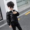 Boys Boys Plus Velvet Thick Leather Jacket Outer Jacket