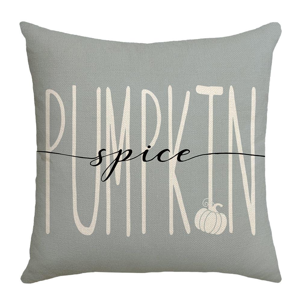New Pumpkin Car Elements Thanksgiving Series Pillow Cases Festive Atmosphere Pillow Case Letter Print