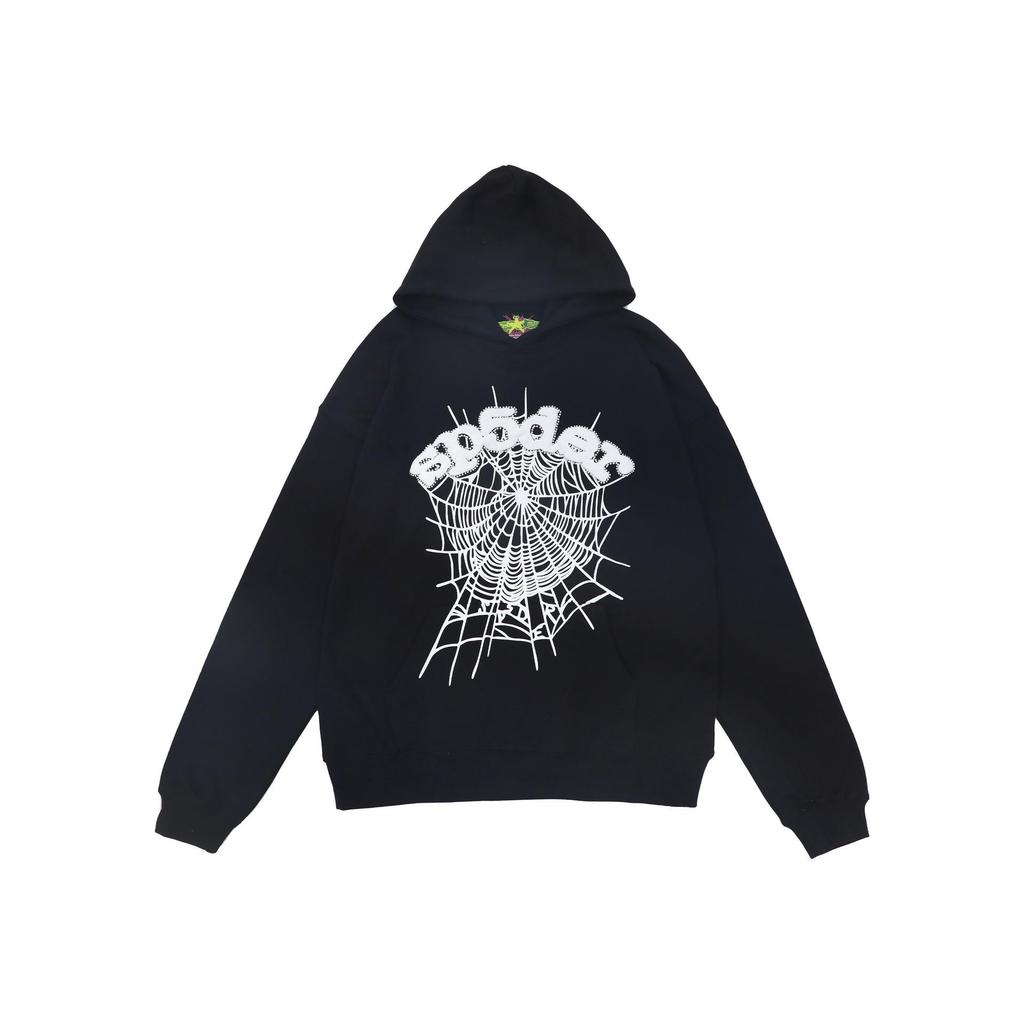 Trendy Sp5der Men's Hoodie with Foam Letter Print - European & American Style