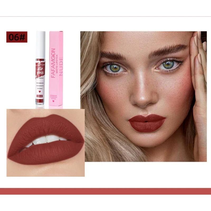 Batom Líquido Matte Vermelho Rosa Maquiagem Brilho Labial Hidratante À Prova d'Água Duradouro Lama Labial Não Transfere Maquiagem Brilho Labial Maquiagem Coreana