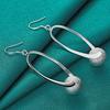 925 Sterling Silver Plated Heart Hollow Flower Earrings For Women Fashion Wedding Engagement Charm Jewelry
