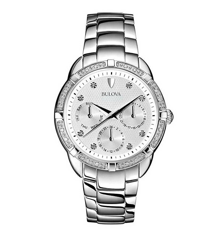 Женские кварцевые часы Bulova Серебристые 96R195 серебряный