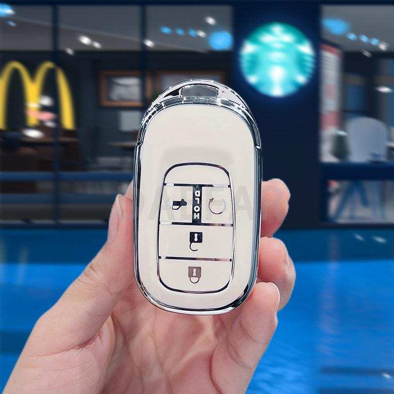 Tpu Car Key Case Cover Fob Bag For Honda Accord Civic Hr-V Cr-V Pilot Sport Si Ex Ex-L Keychain Auto Accessories
