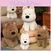 Cute West Highland White Terrier Plush Dog Doll Soft Stuffed Toy For Pets In White And Brown Colors